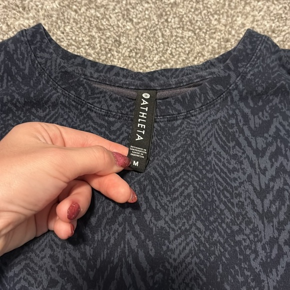 Athleta Navy Patterned Crewneck Sweater - Picture 2 of 3